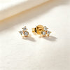 Silver and Compact Star Moon Heart-Shaped Snowflake Zircon Earrings for Women Minimalist Engagement Party Jewelry - Image 17