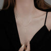 Gold Color Double Layered Long Tassel Chain Necklaces for Women Simple Metal Geometric Bead Choker Necklace Jewelry - Image 5
