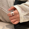 Silver Matte Finish Moon Open Rings For Women Ladies Jewelry Accessories Jewellery Argent - Image 6