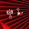 Chinese Style Year Red Little Lion Earrings for Women Design Sense Lucky Asymmetrical Long Tassel Earring Festive Jewelry - Image 3
