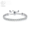 Noble Silver Bracelet Chain Color Crystal Hand Jewelry For Women Charm Wedding Gift Party 18cm - Image 15
