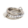 Multi-layer Stackable Finger Rings Shiny Cubic Zirconia Link Ring Gold Plated Stainless Steel Jewelry Accessory - Image 7