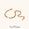 La. Muses Paper Clip Splicing Cross Buckle Stainless Steel Women's Bracelet Daily Jewelry Gift - Image 1