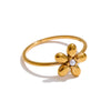Size 6789 Stainless Steel Flower Simple Ring Gold Color Pvd Plated Spring Summer Chic Finger Jewelry - Image 8