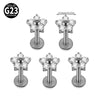 1/5PCS Implant Titanium Different Size Flower Zirconia Labret 16G Internal Threaded Cartilage Helix Lobe Earring Piercing - Image 10