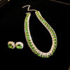 Green Rhinestone Necklace Stud Earrings For Women Crystal Choker Necklaces Ladies Weddings Banquet Jewelry Set K - Image 9