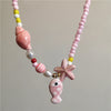 Colorful Ceramic Fish and Starfish Bead Choker Necklace - Image 12