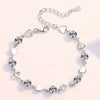Silver Heart Shaped Necklace Bracelet Set for Women Vintage Korean Crystal Bracelets Set Party Jewelry - Image 15