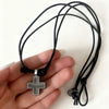 Retro Cross Pendant Necklace Simple Alloy Rope Leather Necklace Handmade Craft Braided Cross Necklace Unisex - Image 4