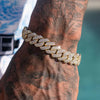 BulingBuling Mens Cuban Bracelet Full Diamond-Rhombus Design Sparkling Jewelry for Him - Image 2