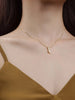 1PCS Simple Personality Geometric Lines Unknown Ring Interlocking Wedding Birthday Party Proposal Gift Collarbone Chain Necklace - Image 2