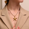 316L Stainless Steel Swirl Starfish Pendant Necklace Gold Plated Neck Jewelry Women's Elegant Gift - Image 6