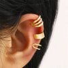 Geometric Double Layer Ear Cuff with Cubic Zirconia No Piercing Needed - Image 16