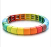 Colorful Enamel Heart Bead Bracelet with Elastic Fit in Multiple Colors - Image 19