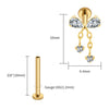 Titanium Bowknot Dangle Chain Flat Back Stud 18G 16G Threadless Push Pin Bow Cartilage Helix Ear Piercing - Image 18