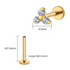 Titanium 16G Triple CZ Cartilage Helix Earring Trinity CZ Tragus Stud Conch Earlobe Lip Piercing Jewelry - Image 9