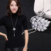 Swan Snowflake Long Necklace Sweater Chain Metal Chain Square Tassel Women Girls Pendant Necklaces Accessories Jewelry - Image 9