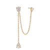 1PC Stainless Steel Cubic Zirconia Chain Drop Earrings Dainty Prom Jewelry Waterproofs - Image 7