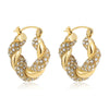 Cubic Zirconia Huggie Hoop Earrings in Gold-Tone Stainless Steel - Image 34