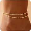 Gold Anklets Bracelets for Women Gold Plated Stainless Steel Dainty Layered Anklets Bracelets Set Jewelry Gift - Image 1