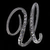 Crystal Rhinestone 26 Letters Women Collar Brooch Pin Corsage Bouquet Jewelry - Image 7