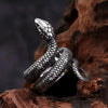 Gothic Punk Scale Serpentine Ring Stainless Steel Gold Silver Two Color Ring For Men Women Street Personality Jewelry - Image 3