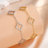 Women's Clear Shiny Zircon Hollow Four-Leaf Flower Bracelet Aesthetic Jewelry Gift Design - Image 3