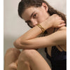 Stainless Steel Oval Chain Bracelet Bangle Gold Color Plated Metal Attractive Jewelry Gift - Image 3