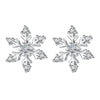 Silver Jewelry Crsytal Snowflake Stud Earrings For Woman - Image 6