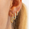 Geometric Square and Circle Hoop Earrings in Gold-Tone and Silver-Tone with 14 to 23 mm Sizes - Image 2
