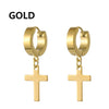 2pc Stainless Steel Men Cross Stars Punk Dangle Earrings Gothic Woman Cross Ear Hoop Earrings Huggies Pendant Piercing Jewelry - Image 35