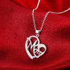 Silver Mom Zircon Charm Loves Heart Necklace Pendant Mother's Day Gift For Mum - Image 5