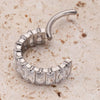 Square Cubic Zirconia Hinged Piercing Clicker for 16G Septum and Ear Styles - Image 17