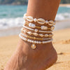 Bohemia Starfish Conch Shell Beads Anklet For Women Double Heart Beaded Leg Chain Summer Beach Party Barefoot Sandal Jewelry - Image 16