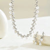 Silver Color Pearl Crystal Bridal Jewelry Sets Wave Shape Choker Necklace Earrings Sets for Women Wedding Jewelry Sets - Image 5