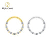 Titanium Rectangle CZ Hinged Segment Nose Ring 16G Septum Clicker Daith Hoop Cartilage Piercing Jewelry - Image 1