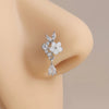 Flower Heart Butterfly Moon CZ Dangle Body Piercing Jewelry L Shaped Nose Stud Nose Rings Nose Ring Studs - Image 1