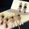 Vintage Arab Tribal Chief Black Moor Ancient Egyptian Statue Indian Chief Black Statue Pearl Drop Earrings - Image 1