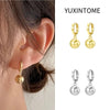 Silver Needle Minimalist 10mm Round Ball Pendant Earrings for Women Hoop Earrings Party Jewelry Gifts - Image 1