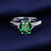 Silver Multicolor Green Ring Adjustable Open Band Women's Engagement Wedding Jewelry Gift - Image 9