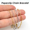 10 Pieces Paper Clip Bracelet Gold Color Stainless Steel PaperClip Link Chain for Women - Image 5