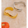 Smooth Stainless Steel Open Cuff Bangle in Gold-Tone or Silver-Tone - Image 5