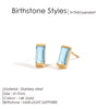 Stainless Steel Gold-Plated Colorful Birthstone Earrings Rhinestone Jewelry Gifts - Image 12