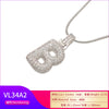 Silver Color Bubble Initial Letters Necklaces 26 Letters Pendants Necklaces for Women Brass CZ Jewelry - Image 34