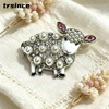 Chinese Zodiac Sheep Brooch Blue and White Porcelain Rhinestone Enamel Ram Lapel Pin Animal Jewelry Gift for Women Collector - Image 5
