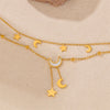 Stainless Steel Jewelry Summer Beach Style Seashells Stars Moon Charm Beading Anklets Chain For Women - Image 5