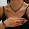 Rhinestone V Necklace and Drop Earrings Bridal Jewelry Set with Optional Bracelet - Image 8