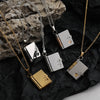 Stainless Steel Couple Book Pendant Necklace Titanium Steel Love Opening and Closing Book Women's Sweater Chain - Image 10