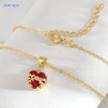 Red Sacred Heart of Jesus Necklace Immaculate Heart 22k Gold Plated Cross Necklace For Women Girls Catholic Jewelry - Image 5