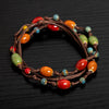 Colorful Handmade Ceramic Necklace and Bracelet Two-in-One Adjustable Boho Jewelry 40-80cm Unique Gift for Women 196 - Image 1